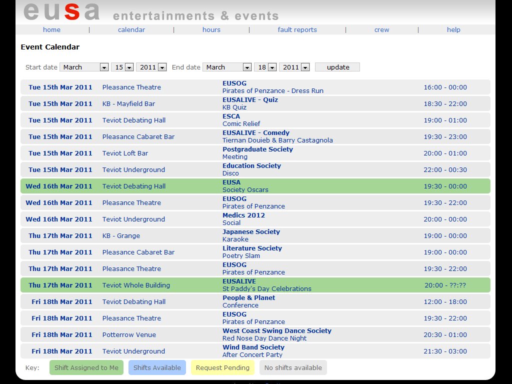 EUSA Crew Portal